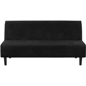 imageHVERSAILTEX Real Velvet Futon Cover Armless Sofa Covers Sofa Bed Covers Stretch Futon Couch Cover Sofa Slipcover Furniture Protector Thick Soft Velvet Fabric Form Fitted Stay in Place BrownJet Black