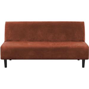 imageHVERSAILTEX Real Velvet Futon Cover Armless Sofa Covers Sofa Bed Covers Stretch Futon Couch Cover Sofa Slipcover Furniture Protector Thick Soft Velvet Fabric Form Fitted Stay in Place GreyRust