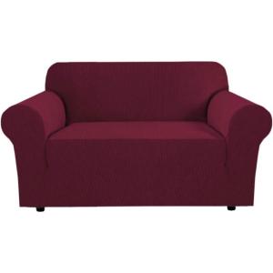 imageHVERSAILTEX Wing Chair Slipcover Chair Covers for Wingback Chairs Wingback Chair Covers Slipcovers 1 Piece Stretch Sofa Cover Furniture Protector Soft Spandex Jacquard Checked Pattern TaupeWineBurgundy