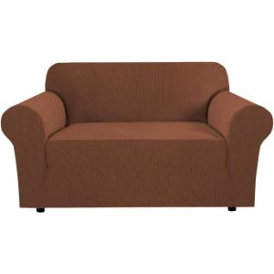 imageHVERSAILTEX Wing Chair Slipcover Chair Covers for Wingback Chairs Wingback Chair Covers Slipcovers 1 Piece Stretch Sofa Cover Furniture Protector Soft Spandex Jacquard Checked Pattern ChocolateCaramel