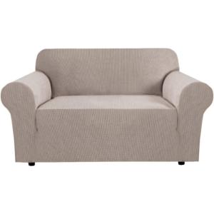 imageHVERSAILTEX Wing Chair Slipcover Chair Covers for Wingback Chairs Wingback Chair Covers Slipcovers 1 Piece Stretch Sofa Cover Furniture Protector Soft Spandex Jacquard Checked Pattern TaupeSand
