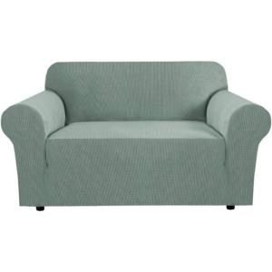 imageHVERSAILTEX Wing Chair Slipcover Chair Covers for Wingback Chairs Wingback Chair Covers Slipcovers 1 Piece Stretch Sofa Cover Furniture Protector Soft Spandex Jacquard Checked Pattern TaupeSage