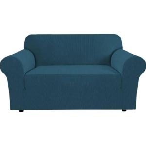 imageHVERSAILTEX Wing Chair Slipcover Chair Covers for Wingback Chairs Wingback Chair Covers Slipcovers 1 Piece Stretch Sofa Cover Furniture Protector Soft Spandex Jacquard Checked Pattern ChocolateDeep Teal
