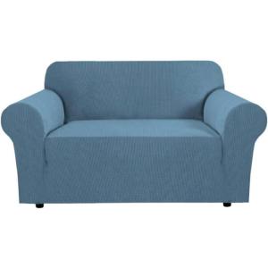imageHVERSAILTEX Wing Chair Slipcover Chair Covers for Wingback Chairs Wingback Chair Covers Slipcovers 1 Piece Stretch Sofa Cover Furniture Protector Soft Spandex Jacquard Checked Pattern ChocolateDusty Blue