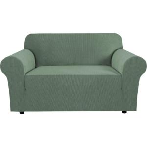 imageHVERSAILTEX Wing Chair Slipcover Chair Covers for Wingback Chairs Wingback Chair Covers Slipcovers 1 Piece Stretch Sofa Cover Furniture Protector Soft Spandex Jacquard Checked Pattern TaupeLoden Frost