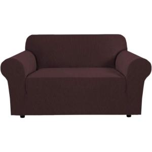 imageHVERSAILTEX Wing Chair Slipcover Chair Covers for Wingback Chairs Wingback Chair Covers Slipcovers 1 Piece Stretch Sofa Cover Furniture Protector Soft Spandex Jacquard Checked Pattern ChocolateChocolate