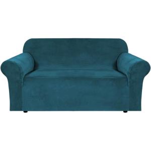 imageHVERSAILTEX Wingback Chair Covers Velvet Plush Wing Chair Slipcover 1 Piece High Stretch Wing Back Chair Slipcovers Sofa Cover Furniture Cover with Elastic Bottom CamelDeep Teal