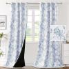 imageHVERSAILTEX 100 Blackout Curtains 84 inch Length 2 Panels Set Cattleya Floral Printed Drapes Leah Floral Thermal Curtains for Bedroom with Black Liner Sound Proof Curtains Grey and TaupeCamelliastone Blue
