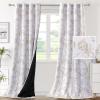 imageHVERSAILTEX 100 Blackout Curtains 84 inch Length 2 Panels Set Cattleya Floral Printed Drapes Leah Floral Thermal Curtains for Bedroom with Black Liner Sound Proof Curtains Grey and TaupeCamelliataupe