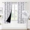 imageHVERSAILTEX 100 Blackout Curtains 84 inch Length 2 Panels Set Cattleya Floral Printed Drapes Leah Floral Thermal Curtains for Bedroom with Black Liner Sound Proof Curtains Grey and TaupeCamelliagrey