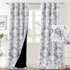 imageHVERSAILTEX 100 Blackout Curtains 84 inch Length 2 Panels Set Cattleya Floral Printed Drapes Leah Floral Thermal Curtains for Bedroom with Black Liner Sound Proof Curtains Grey and TaupeCamelliablack