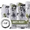 imageHVERSAILTEX 100 Blackout Curtains 84 inch Length 2 Panels Set Cattleya Floral Printed Drapes Leah Floral Thermal Curtains for Bedroom with Black Liner Sound Proof Curtains Grey and TaupeCattleya  GreyOlive