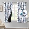 imageHVERSAILTEX 100 Blackout Curtains 84 inch Length 2 Panels Set Cattleya Floral Printed Drapes Leah Floral Thermal Curtains for Bedroom with Black Liner Sound Proof Curtains Grey and TaupeCattleya  GreyBlue