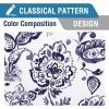 imageHVERSAILTEX 100 Blackout Curtains 84 inch Length 2 Panels Set Cattleya Floral Printed Drapes Leah Floral Thermal Curtains for Bedroom with Black Liner Sound Proof Curtains Grey and TaupePaisley  Navy