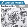imageHVERSAILTEX 100 Blackout Curtains 84 inch Length 2 Panels Set Cattleya Floral Printed Drapes Leah Floral Thermal Curtains for Bedroom with Black Liner Sound Proof Curtains Grey and TaupePaisley  Grey