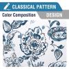 imageHVERSAILTEX 100 Blackout Curtains 84 inch Length 2 Panels Set Cattleya Floral Printed Drapes Leah Floral Thermal Curtains for Bedroom with Black Liner Sound Proof Curtains Grey and TaupePaisley  Stone Blue