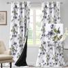 imageHVERSAILTEX 100 Blackout Curtains 84 inch Length 2 Panels Set Cattleya Floral Printed Drapes Leah Floral Thermal Curtains for Bedroom with Black Liner Sound Proof Curtains Grey and TaupeCattleya  GreyOlive