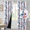 imageHVERSAILTEX 100 Blackout Curtains 84 inch Length 2 Panels Set Cattleya Floral Printed Drapes Leah Floral Thermal Curtains for Bedroom with Black Liner Sound Proof Curtains Grey and TaupeCattleya  Stone BlueCoral