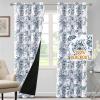 imageHVERSAILTEX 100 Blackout Curtains 84 inch Length 2 Panels Set Cattleya Floral Printed Drapes Leah Floral Thermal Curtains for Bedroom with Black Liner Sound Proof Curtains Grey and TaupePaisley  Stone Blue