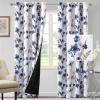 imageHVERSAILTEX 100 Blackout Curtains 84 inch Length 2 Panels Set Cattleya Floral Printed Drapes Leah Floral Thermal Curtains for Bedroom with Black Liner Sound Proof Curtains Grey and TaupeCattleya  NavyTaupe