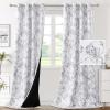 imageHVERSAILTEX 100 Blackout Curtains 84 inch Length 2 Panels Set Cattleya Floral Printed Drapes Leah Floral Thermal Curtains for Bedroom with Black Liner Sound Proof Curtains Grey and TaupeCamelliagrey