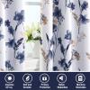 imageHVERSAILTEX 100 Blackout Curtains 84 inch Length 2 Panels Set Cattleya Floral Printed Drapes Leah Floral Thermal Curtains for Bedroom with Black Liner Sound Proof Curtains Grey and TaupeCattleya  NavyTaupe