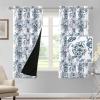 imageHVERSAILTEX 100 Blackout Curtains 84 inch Length 2 Panels Set Cattleya Floral Printed Drapes Leah Floral Thermal Curtains for Bedroom with Black Liner Sound Proof Curtains Grey and TaupePaisley  Stone Blue