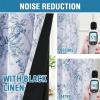 imageHVERSAILTEX 100 Blackout Curtains 84 inch Length 2 Panels Set Cattleya Floral Printed Drapes Leah Floral Thermal Curtains for Bedroom with Black Liner Sound Proof Curtains Grey and TaupeCamelliastone Blue