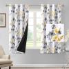 imageHVERSAILTEX 100 Blackout Curtains 84 inch Length 2 Panels Set Cattleya Floral Printed Drapes Leah Floral Thermal Curtains for Bedroom with Black Liner Sound Proof Curtains Grey and TaupeCattleya  GreyYellow
