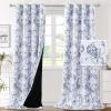 imageHVERSAILTEX 100 Blackout Curtains 84 inch Length 2 Panels Set Cattleya Floral Printed Drapes Leah Floral Thermal Curtains for Bedroom with Black Liner Sound Proof Curtains Grey and TaupeCamellianavy