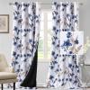 imageHVERSAILTEX 100 Blackout Curtains 84 inch Length 2 Panels Set Cattleya Floral Printed Drapes Leah Floral Thermal Curtains for Bedroom with Black Liner Sound Proof Curtains Grey and TaupeCattleya  NavyTaupe