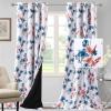 imageHVERSAILTEX 100 Blackout Curtains 84 inch Length 2 Panels Set Cattleya Floral Printed Drapes Leah Floral Thermal Curtains for Bedroom with Black Liner Sound Proof Curtains Grey and TaupeCattleya  Stone BlueCoral
