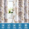 imageHVERSAILTEX 100 Blackout Curtains 84 inch Length 2 Panels Set Cattleya Floral Printed Drapes Leah Floral Thermal Curtains for Bedroom with Black Liner Sound Proof Curtains Grey and TaupePaisley  Taupe