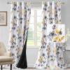 imageHVERSAILTEX 100 Blackout Curtains 84 inch Length 2 Panels Set Cattleya Floral Printed Drapes Leah Floral Thermal Curtains for Bedroom with Black Liner Sound Proof Curtains Grey and TaupeCattleya  GreyYellow
