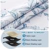 imageHVERSAILTEX 100 Blackout Curtains 84 inch Length 2 Panels Set Cattleya Floral Printed Drapes Leah Floral Thermal Curtains for Bedroom with Black Liner Sound Proof Curtains Grey and TaupeCamelliastone Blue
