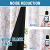 imageHVERSAILTEX 100 Blackout Curtains 84 inch Length 2 Panels Set Cattleya Floral Printed Drapes Leah Floral Thermal Curtains for Bedroom with Black Liner Sound Proof Curtains Grey and TaupeCamelliataupe