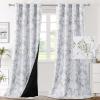 imageHVERSAILTEX 100 Blackout Curtains 84 inch Length 2 Panels Set Cattleya Floral Printed Drapes Leah Floral Thermal Curtains for Bedroom with Black Liner Sound Proof Curtains Grey and TaupeCamelliaolive