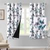imageHVERSAILTEX 100 Blackout Curtains 84 inch Length 2 Panels Set Cattleya Floral Printed Drapes Leah Floral Thermal Curtains for Bedroom with Black Liner Sound Proof Curtains Grey and TaupeCattleya  GreyTeal