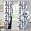 imageHVERSAILTEX 100 Blackout Curtains 84 inch Length 2 Panels Set Cattleya Floral Printed Drapes Leah Floral Thermal Curtains for Bedroom with Black Liner Sound Proof Curtains Grey and TaupeCattleya  GreyTeal