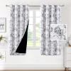 imageHVERSAILTEX 100 Blackout Curtains 84 inch Length 2 Panels Set Cattleya Floral Printed Drapes Leah Floral Thermal Curtains for Bedroom with Black Liner Sound Proof Curtains Grey and TaupeCamelliablack
