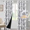 imageHVERSAILTEX 100 Blackout Curtains 84 inch Length 2 Panels Set Cattleya Floral Printed Drapes Leah Floral Thermal Curtains for Bedroom with Black Liner Sound Proof Curtains Grey and TaupePaisley  Grey