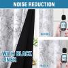 imageHVERSAILTEX 100 Blackout Curtains 84 inch Length 2 Panels Set Cattleya Floral Printed Drapes Leah Floral Thermal Curtains for Bedroom with Black Liner Sound Proof Curtains Grey and TaupeCamelliagrey
