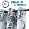 imageHVERSAILTEX 100 Blackout Curtains 84 inch Length 2 Panels Set Cattleya Floral Printed Drapes Leah Floral Thermal Curtains for Bedroom with Black Liner Sound Proof Curtains Grey and TaupePaisley  Teal