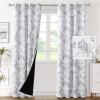 imageHVERSAILTEX 100 Blackout Curtains 84 inch Length 2 Panels Set Cattleya Floral Printed Drapes Leah Floral Thermal Curtains for Bedroom with Black Liner Sound Proof Curtains Grey and TaupeCamelliagrey