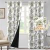 imageHVERSAILTEX 100 Blackout Curtains 84 inch Length 2 Panels Set Cattleya Floral Printed Drapes Leah Floral Thermal Curtains for Bedroom with Black Liner Sound Proof Curtains Grey and TaupePaisley  Olive
