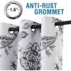 imageHVERSAILTEX 100 Blackout Curtains 84 inch Length 2 Panels Set Cattleya Floral Printed Drapes Leah Floral Thermal Curtains for Bedroom with Black Liner Sound Proof Curtains Grey and TaupePaisley  Grey