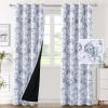 imageHVERSAILTEX 100 Blackout Curtains 84 inch Length 2 Panels Set Cattleya Floral Printed Drapes Leah Floral Thermal Curtains for Bedroom with Black Liner Sound Proof Curtains Grey and TaupeCamellianavy