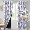 imageHVERSAILTEX 100 Blackout Curtains 84 inch Length 2 Panels Set Cattleya Floral Printed Drapes Leah Floral Thermal Curtains for Bedroom with Black Liner Sound Proof Curtains Grey and TaupePaisley  Navy