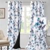imageHVERSAILTEX 100 Blackout Curtains 84 inch Length 2 Panels Set Cattleya Floral Printed Drapes Leah Floral Thermal Curtains for Bedroom with Black Liner Sound Proof Curtains Grey and TaupeCattleya  GreyBlue