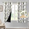 imageHVERSAILTEX 100 Blackout Curtains 84 inch Length 2 Panels Set Cattleya Floral Printed Drapes Leah Floral Thermal Curtains for Bedroom with Black Liner Sound Proof Curtains Grey and TaupePaisley  Olive